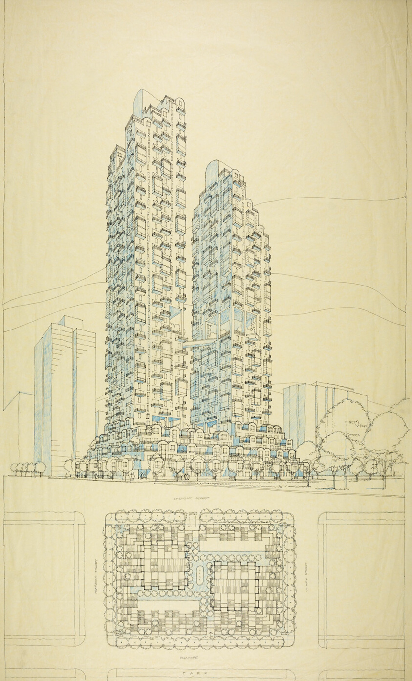 Bernstein Group Residential Towers, Chicago, Illinois, Perspective