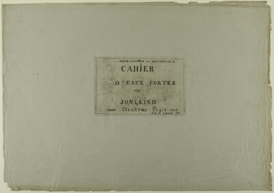 Cover page, from Cahier de six eaux-fortes, vues de Hollande