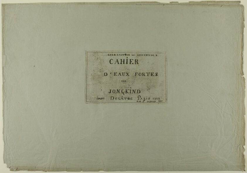 Cover page, from Cahier de six eaux-fortes, vues de Hollande