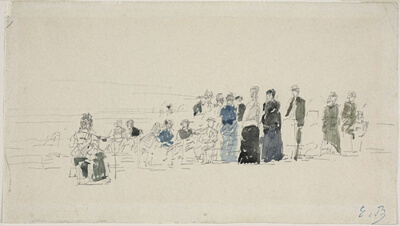 Petticoats on the Beach (recto); Breton Women on the Beach (verso)
