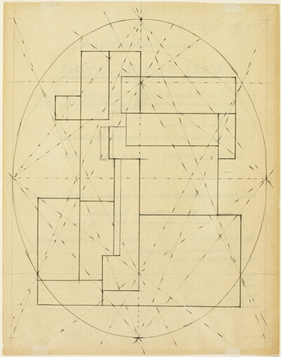 Left Side (Proper) Elevation Study for "Interrelation of Volumes from the Ellipsoid" 