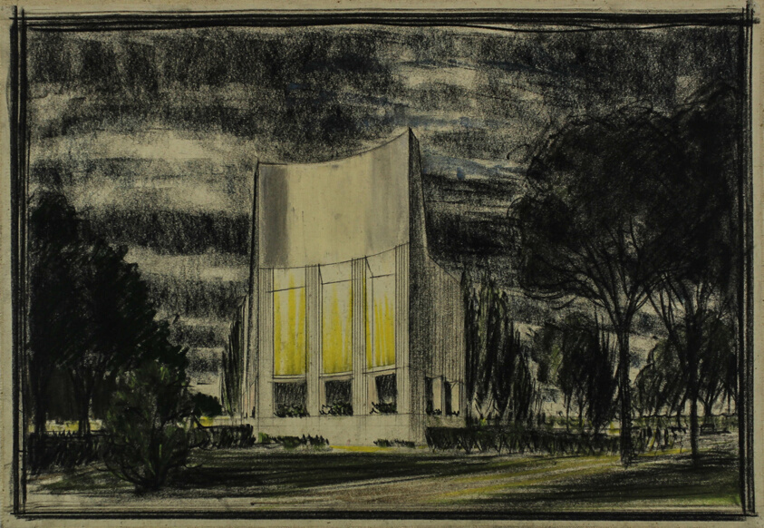 Unknown Project in Park Setting, Perspective View