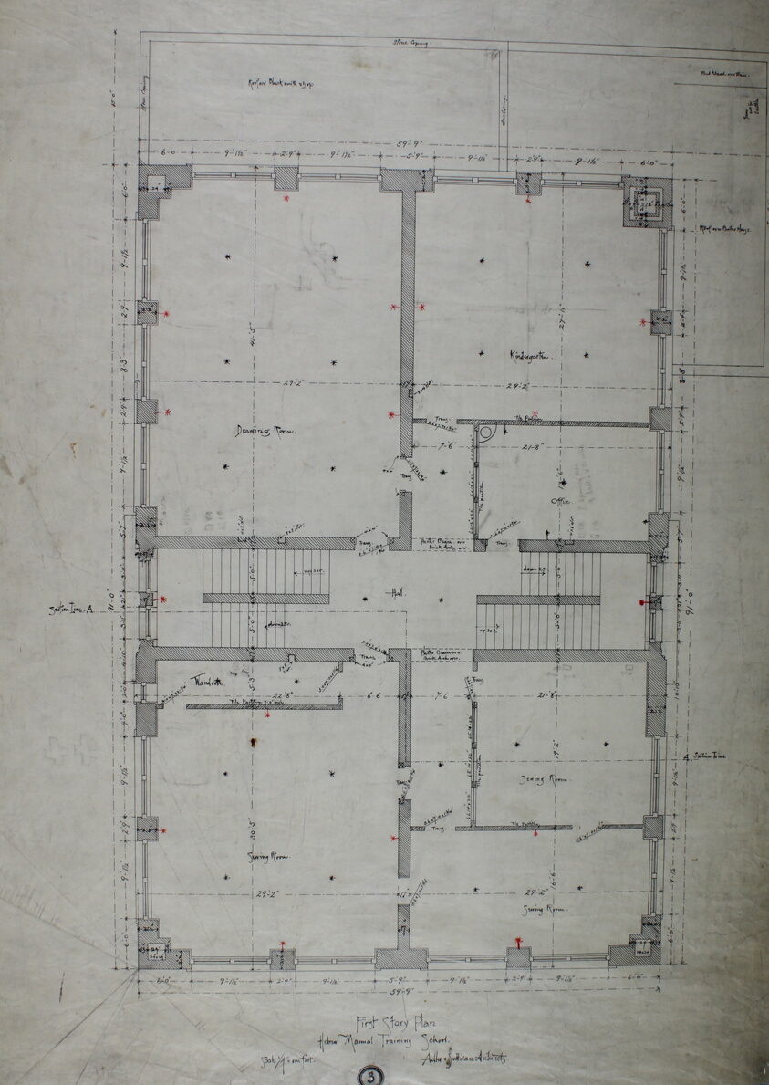 Hebrew Manual Training School, Chicago, Illinois, First Story Plan