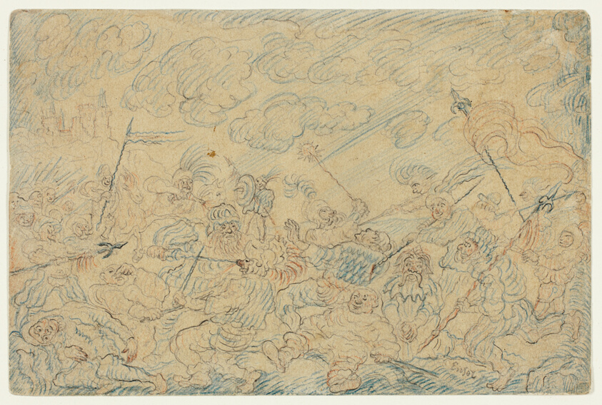 Exasperated Soldiers Exchanging Blows