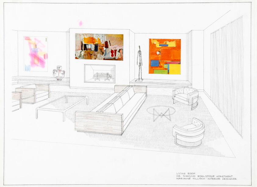 Sigmund Edelstone Apartment, Interior Perspective