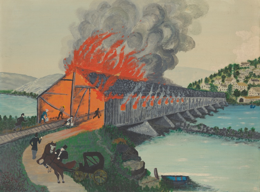 Burning of the Troy Bridge