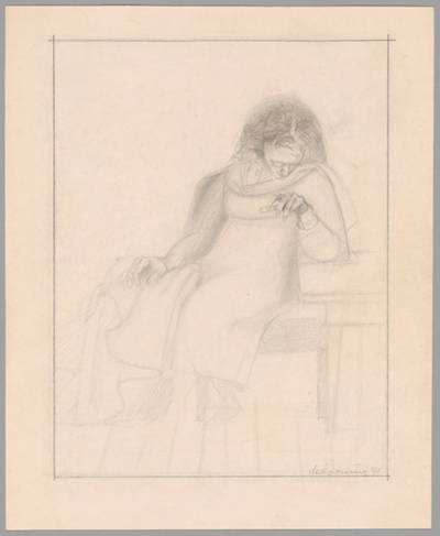 Untitled (Seated Woman with Elbow on Table)
