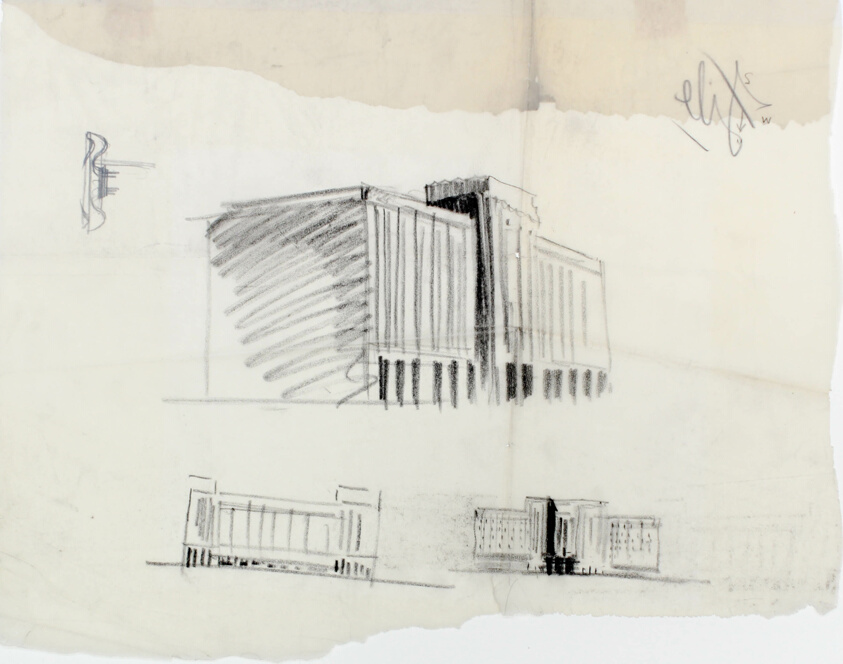 United States Post Office, Chicago, Illinois, Perspective and Elevation Studies