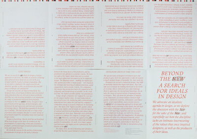 Beyond the New: a search for ideals in design