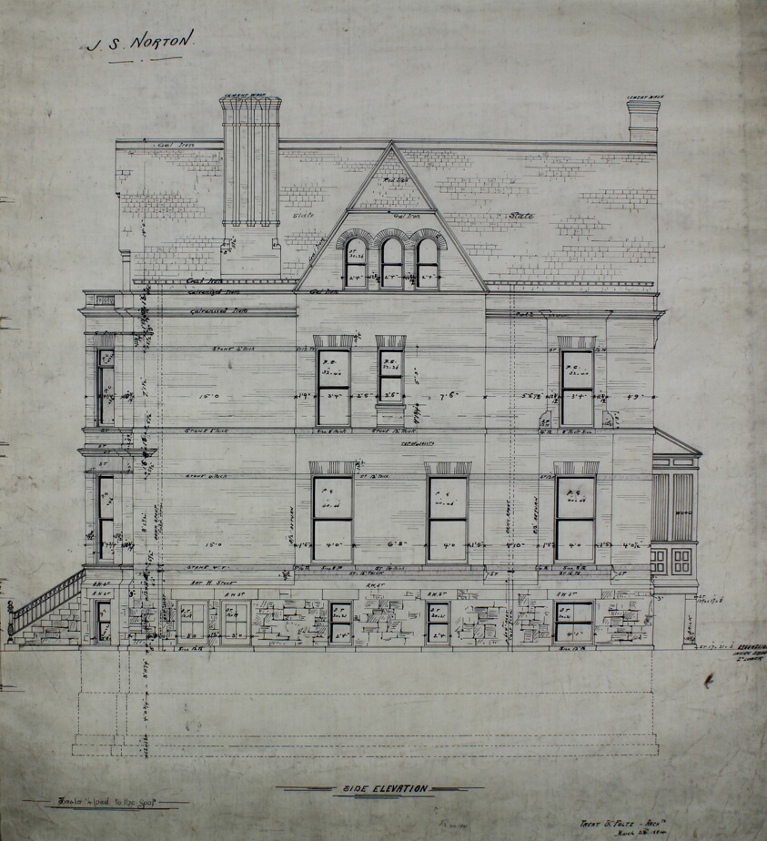 James S. Norton House, Chicago, Illinois, Side Elevation