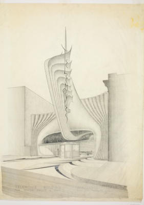 Telemovie Building, Batlesville, Oklahoma, Presentation Drawing