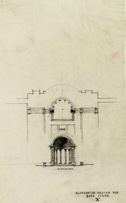 Theodore Thomas Monument Band Stand Scheme, Grant Park, Chicago, Plan and Elevation