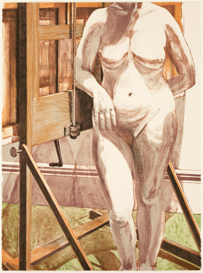 Nude Standing by Easel
