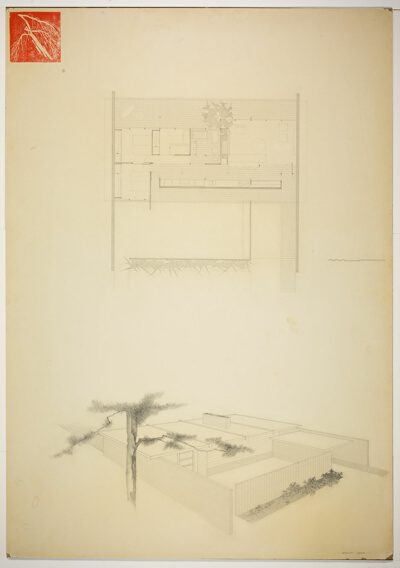 Structural Clay Projects Exhibition House, Chicago, Illinois, Perspective and Plan