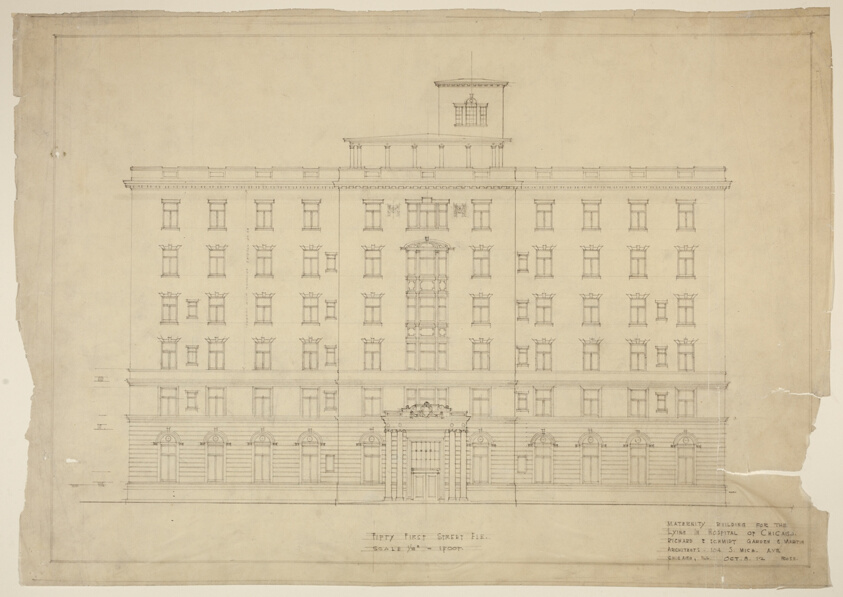 Chicago Lying-In Hospital, Chicago, Illinois, Fifty-First Street Elevation