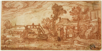 Canal with Bridge and Houses