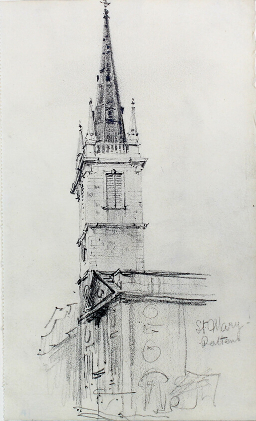 St. Mary, Dalton, London, England, Travel Sketch