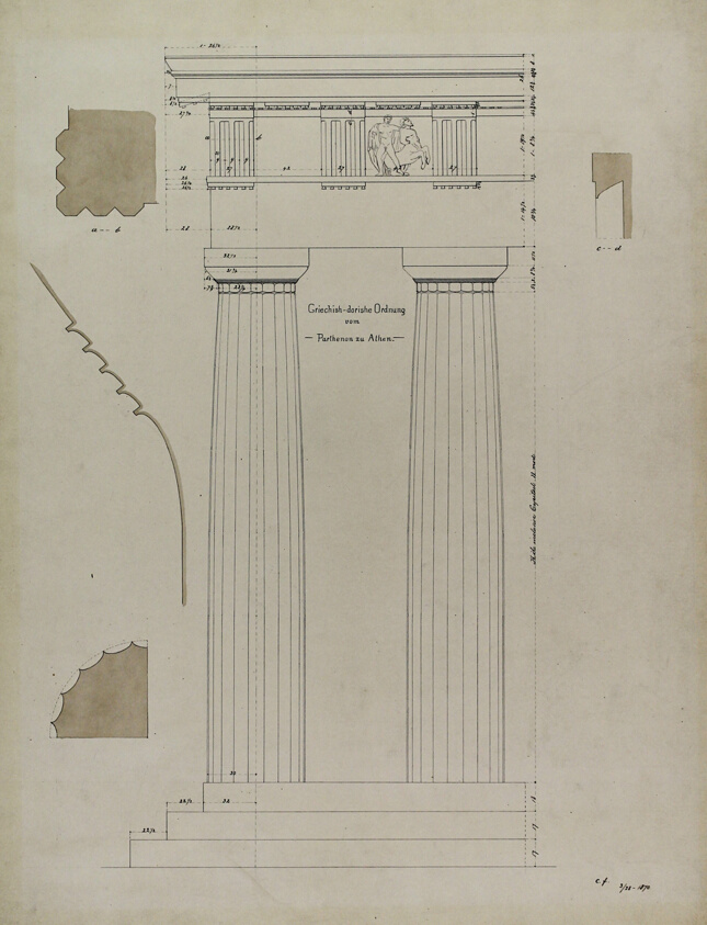 Orders of Architecture, Greek Doric Order from the Parthenon, Elevation
