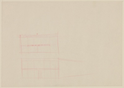 Chapel, Illinois Institute of Technology, Chicago, Illinois, Elevation and Exterior Perspective