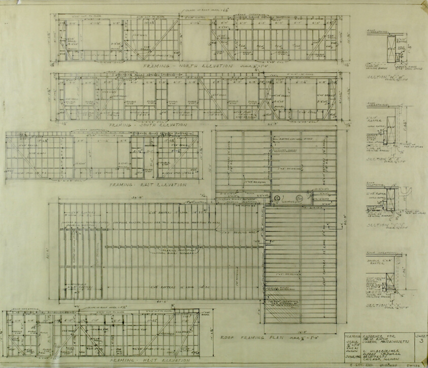 S. Risch House, Sharon, Massachussets, Working Drawings