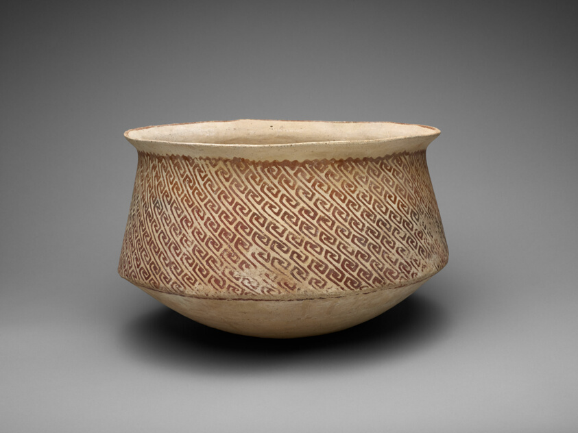 Shoulder Cauldron with Diagonal Basketry Pattern