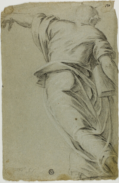 Moses Striding to the Left, Pointing with Left Hand