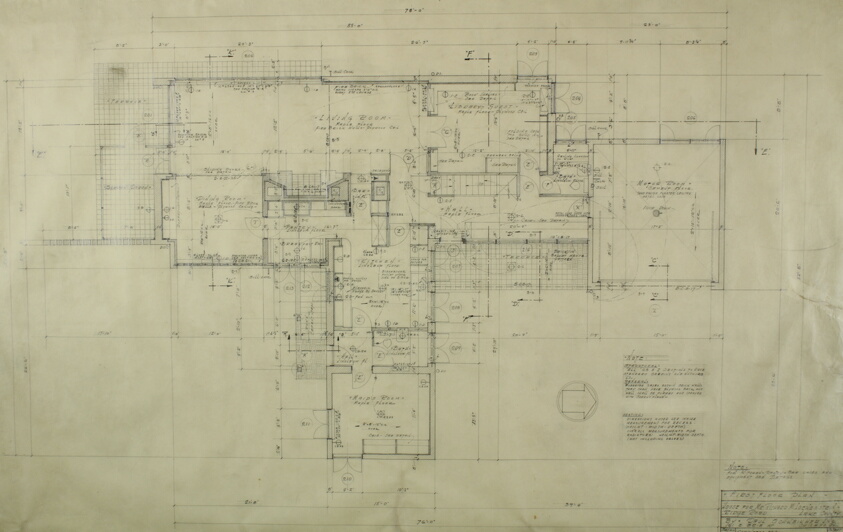 Richard M. Lowenstein House, Highland Park, Illinois, First Floor Plan