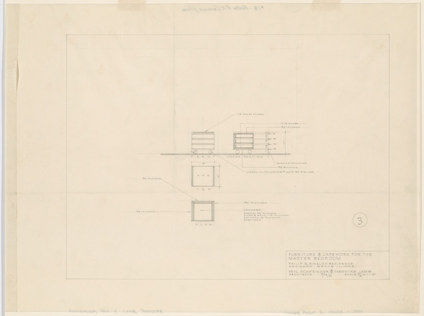 Philip S. Rinaldo House, Downers Grove, Illinois, Furniture Designs