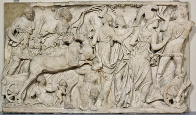 Panel from a Sarcophagus Depicting the Abduction of Persephone
