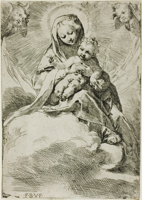 Madonna and Child on Clouds