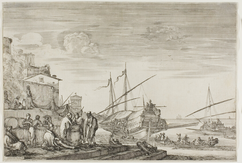 Houses Overlooking a Port, from Views of the Port of Livorno
