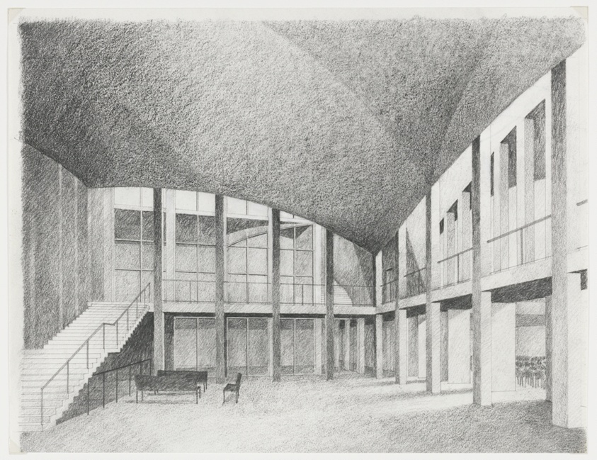 Sinai Temple Competition, Chicago, Illinois, Interior Perspective