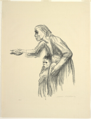 Woman Clasping the Hand of Death , plate 1 of 8 from the set "Tod"
