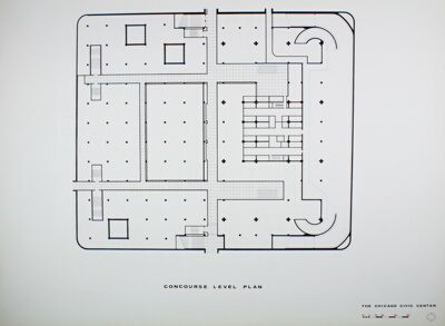 Chicago Civic Center, Chicago, Illinois, Concourse Level Plan