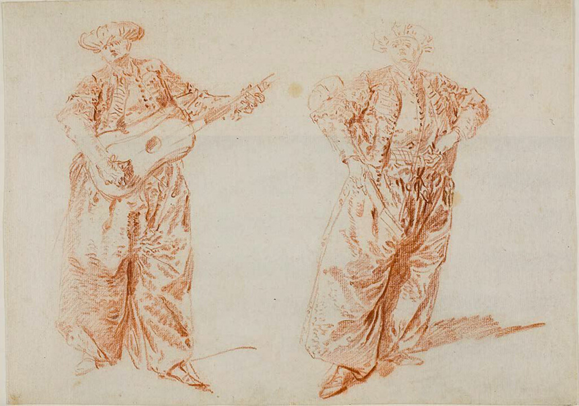 Two Studies of a Guitar Player in Turkish Costume