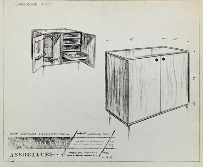 Tube Frame Furniture, Fleetwood Furniture Company, Wardrobe Chest Design Drawing