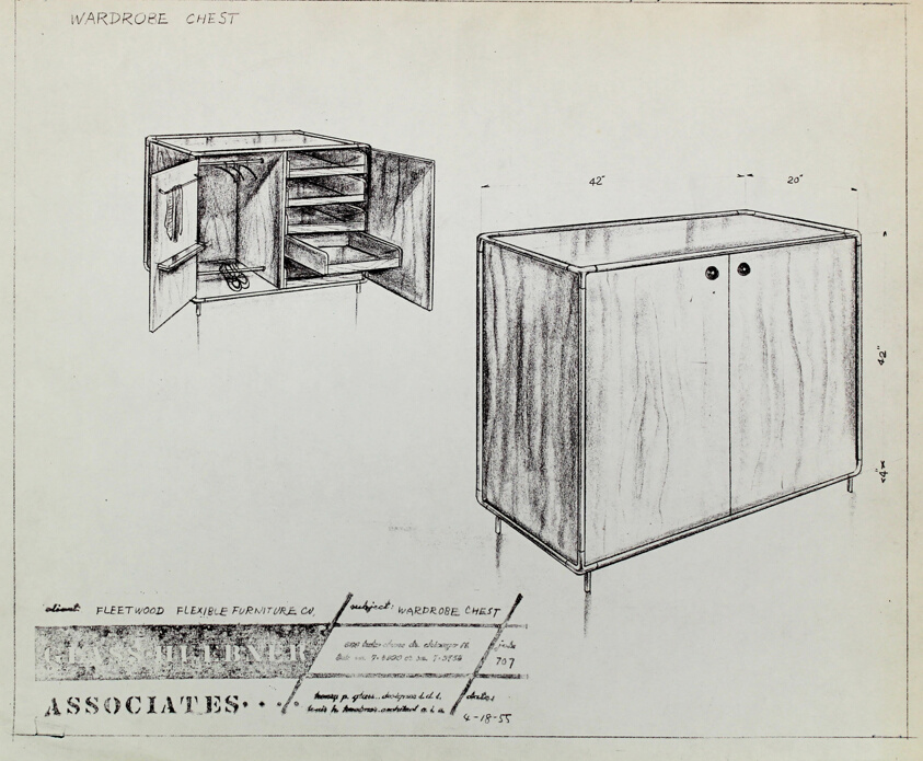 Tube Frame Furniture, Fleetwood Furniture Company, Wardrobe Chest Design Drawing