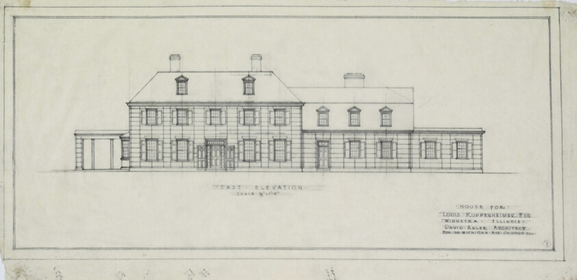 Louis Kuppenheimer House, Winnetka, Illinois, Design Drawing