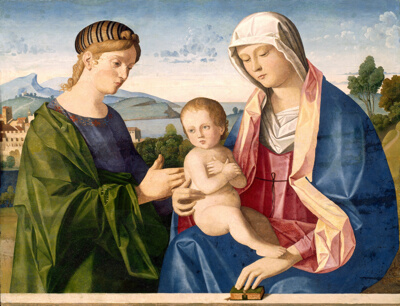 Virgin and Child with a Female Saint in a Landscape