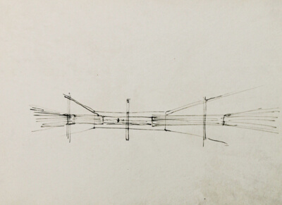 Hubbe House, Magdeburg, Germany, Perspective Study and Mural Study
