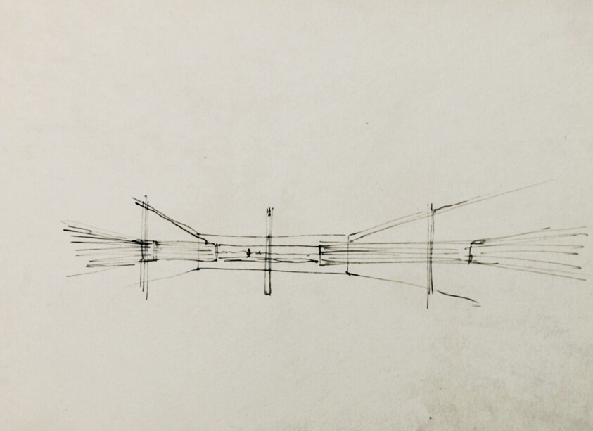 Hubbe House, Magdeburg, Germany, Perspective Study and Mural Study