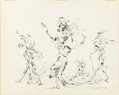Four Figures Walking