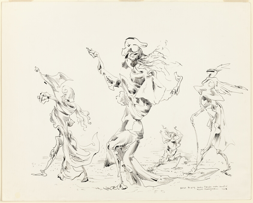 Four Figures Walking