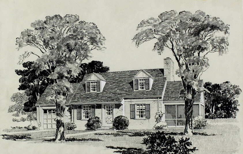 English Colonial Style House, Small Home Guide, Perspective