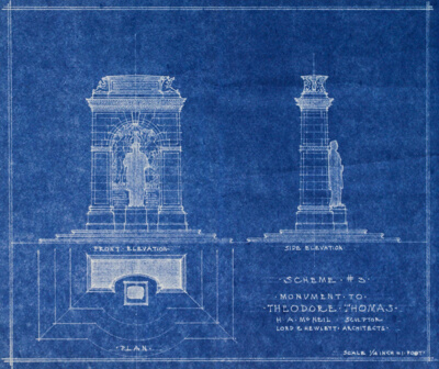 Theodore Thomas Monument, Grant Park, Chicago, Plan and Elevations