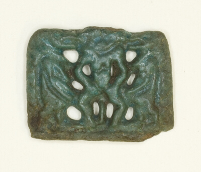 Amulet of the God Bes Flanked by the Goddess Taweret (Thoeris)