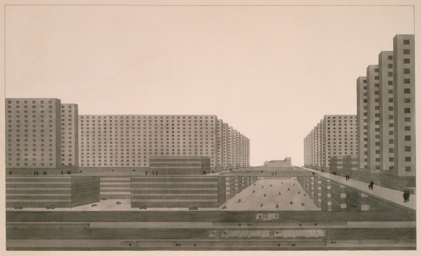 Highrise City (Hochhausstadt), Perspective View