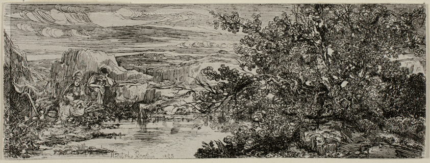 The Holy Family beside a Pool