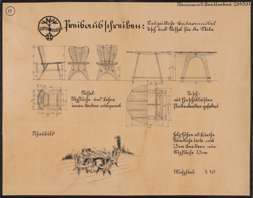 Country Furniture Competition for Neues Leben, Presentation Drawing