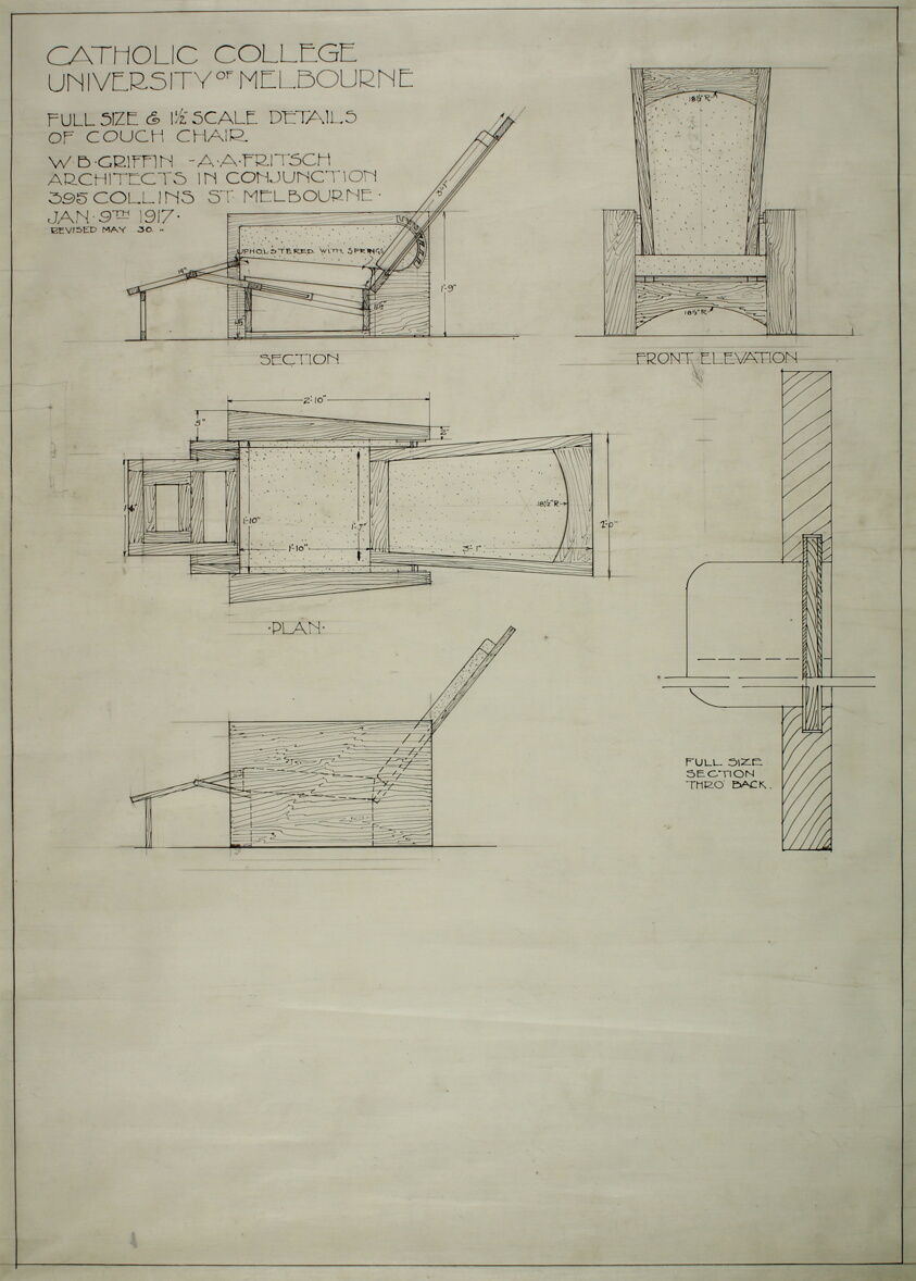 Couch Chair, Newman College, University of Melbourne, Australia, Multiple Views
